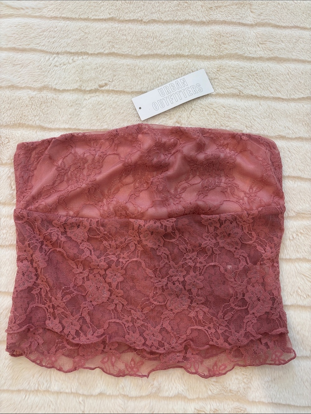 Urban Outfitters Dusty Rose Lace Bandeau Tube Top